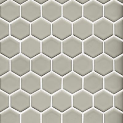 Imperial Oatmeal Gloss Hex Ceramic Mosaic Wall and Floor Tile 2 in
