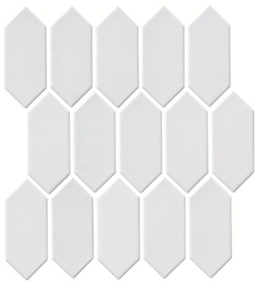 Picket Gloss White Porcelain Mosaic Wall and Floor Tile The Tile Shop