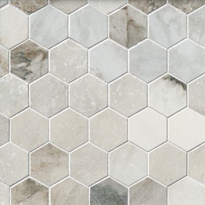 Royal Grey Hex Porcelain Mosaic Wall and Floor Tile 2 in. The Tile Shop