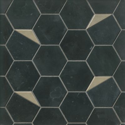 Palermo Noir Stone Hex Mosaic Wall and Floor Tile 3 in. The Tile Shop