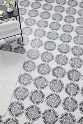 Laura Ashley Sunflower White with Charcoal Porcelain Wall and Floor