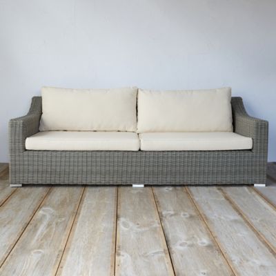 Basket Weave All Weather Wicker Sofa Terrain