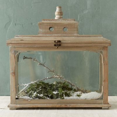 Wood + Glass Greenhouse Terrarium Terrain