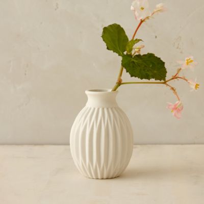 Geometric Wide Mouth Porcelain Vase, Medium Terrain