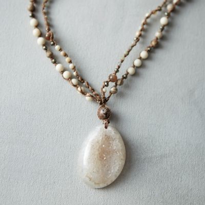 Druzy Droplet Pendant Necklace Terrain