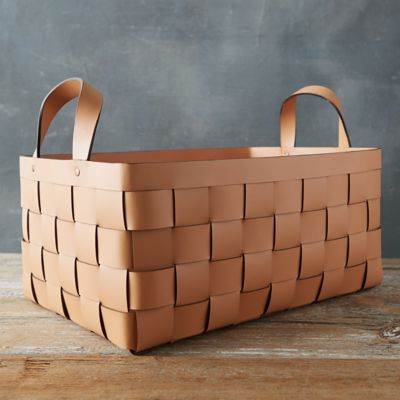Wide Weave Leather Basket Terrain