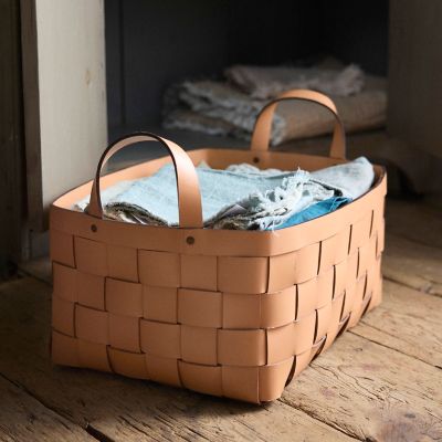 Wide Weave Leather Basket Terrain