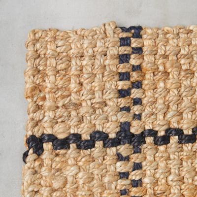 Windowpane Jute Doormat, Black Terrain