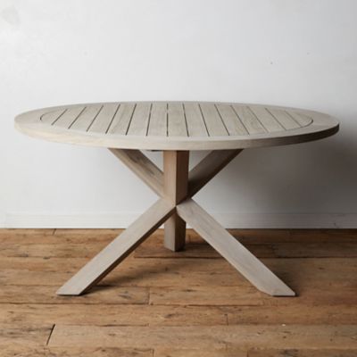 Cross Leg Teak Round Dining Table Terrain