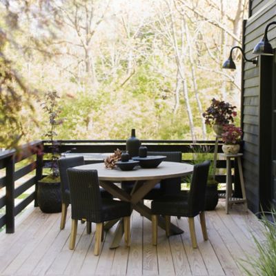 Cross Leg Teak Round Dining Table Terrain