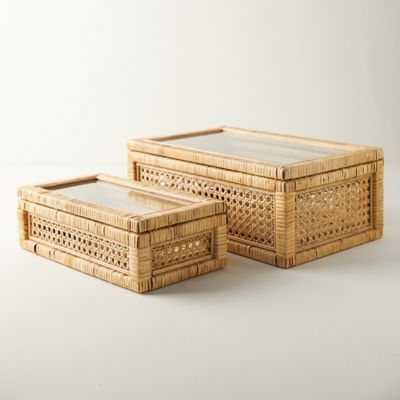 Rattan Box with Glass Lid Terrain