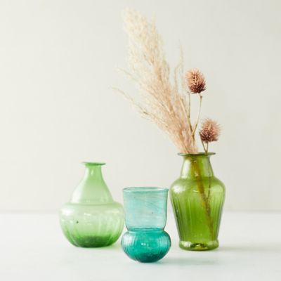 Recycled Glass Bud Vases, Set of 3 Terrain