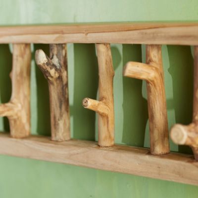 Teak Wall Hook Rack Terrain