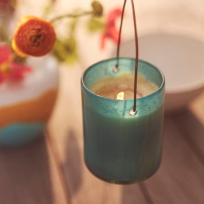 Hanging Colorful Glass Citronella Candle Terrain