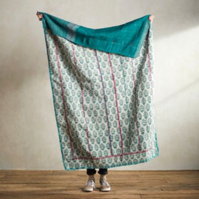 Recycled Sari Kantha Throw Terrain