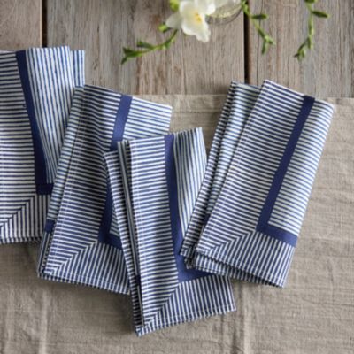 Striped Cotton Napkins, Set of 4 Terrain
