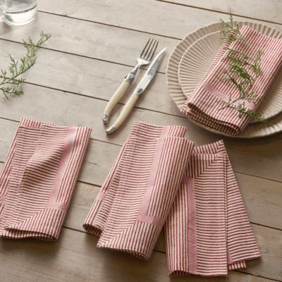Striped Cotton Napkins, Set of 4 Terrain