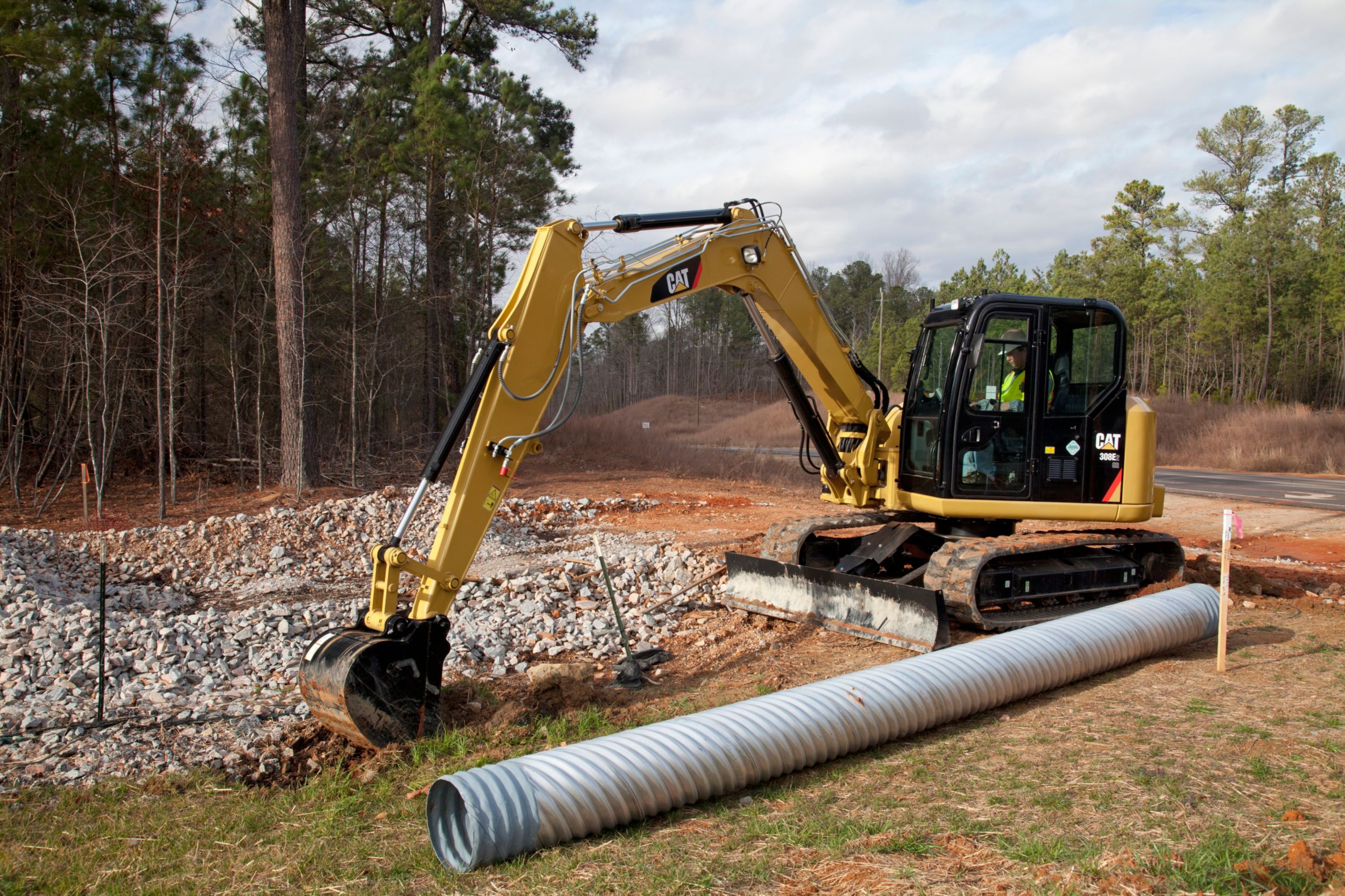 New 308E2 CR Mini Hydraulic Excavator with Swing Boom Excavators