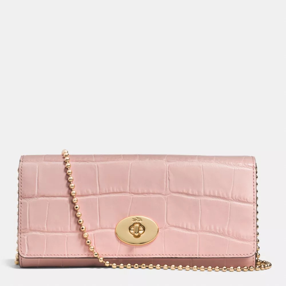 COACH Official Site Official pageSLIM CHAIN ENVELOPE WALLET IN CROC