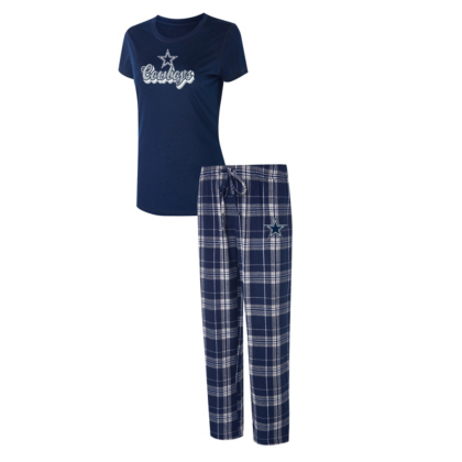 Dallas Cowboys Womens Ethos Flannel Pant and Top Pajama Set Dallas