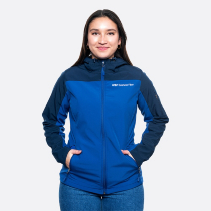 AT&T Business Fiber Womens Hooded Core Soft Shell Jacket AT&T Brand Shop