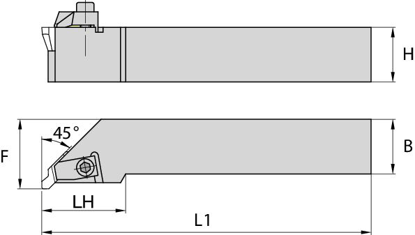 Grooving and CutOff Top Notch™ Integral Toolholders