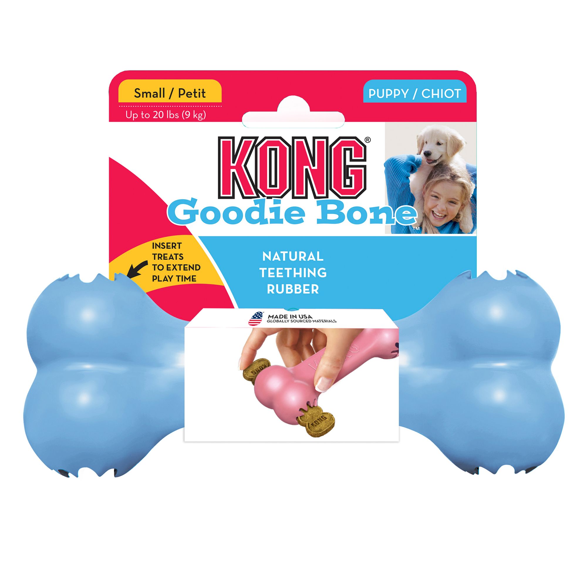 KONG® Puppy Goodie Bone™ Treat Dispensing Puppy Toy(COLOR VARIES) dog