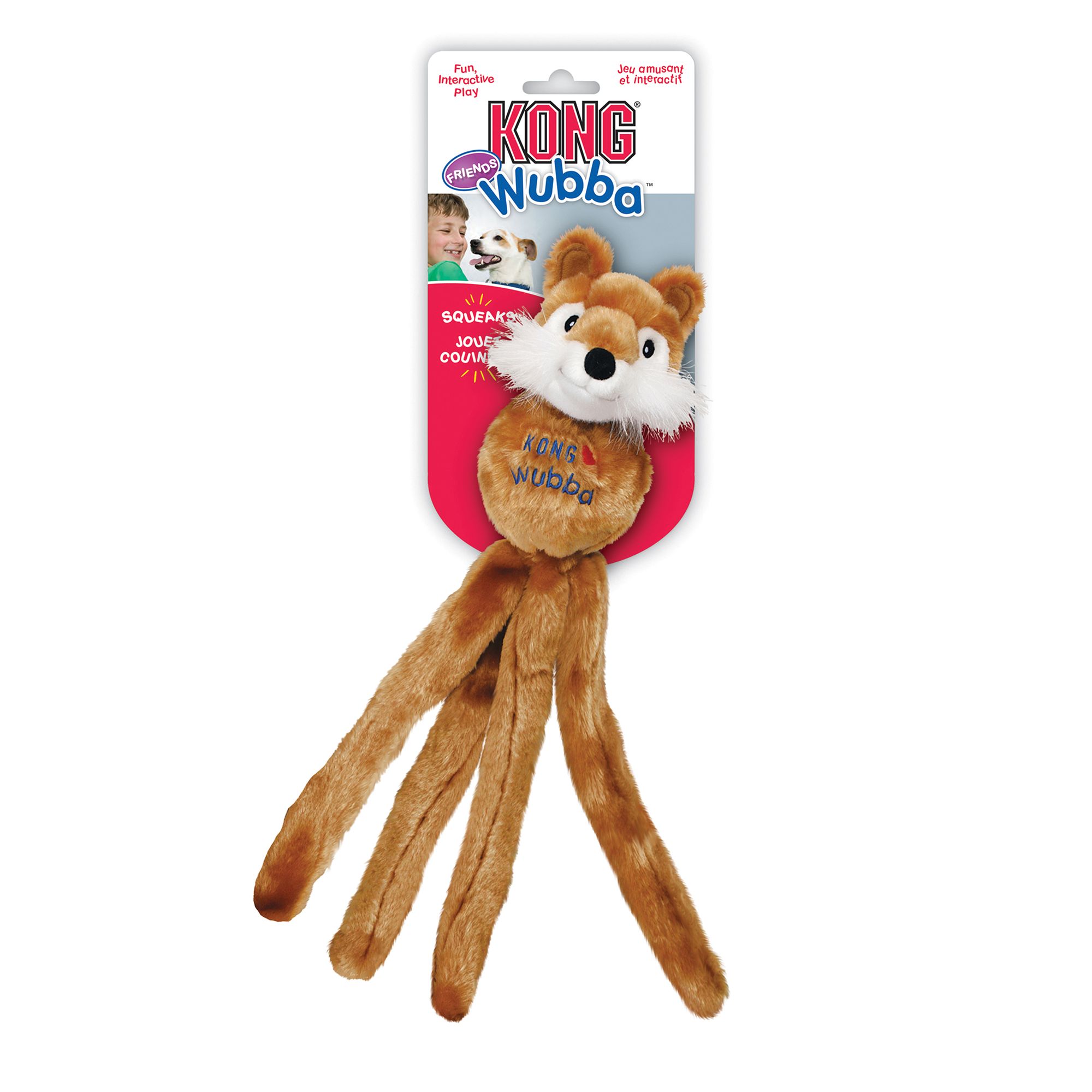 KONG® Wubba™ Friends Dog Toy Plush, Squeaker (CHARACTER VARIES)