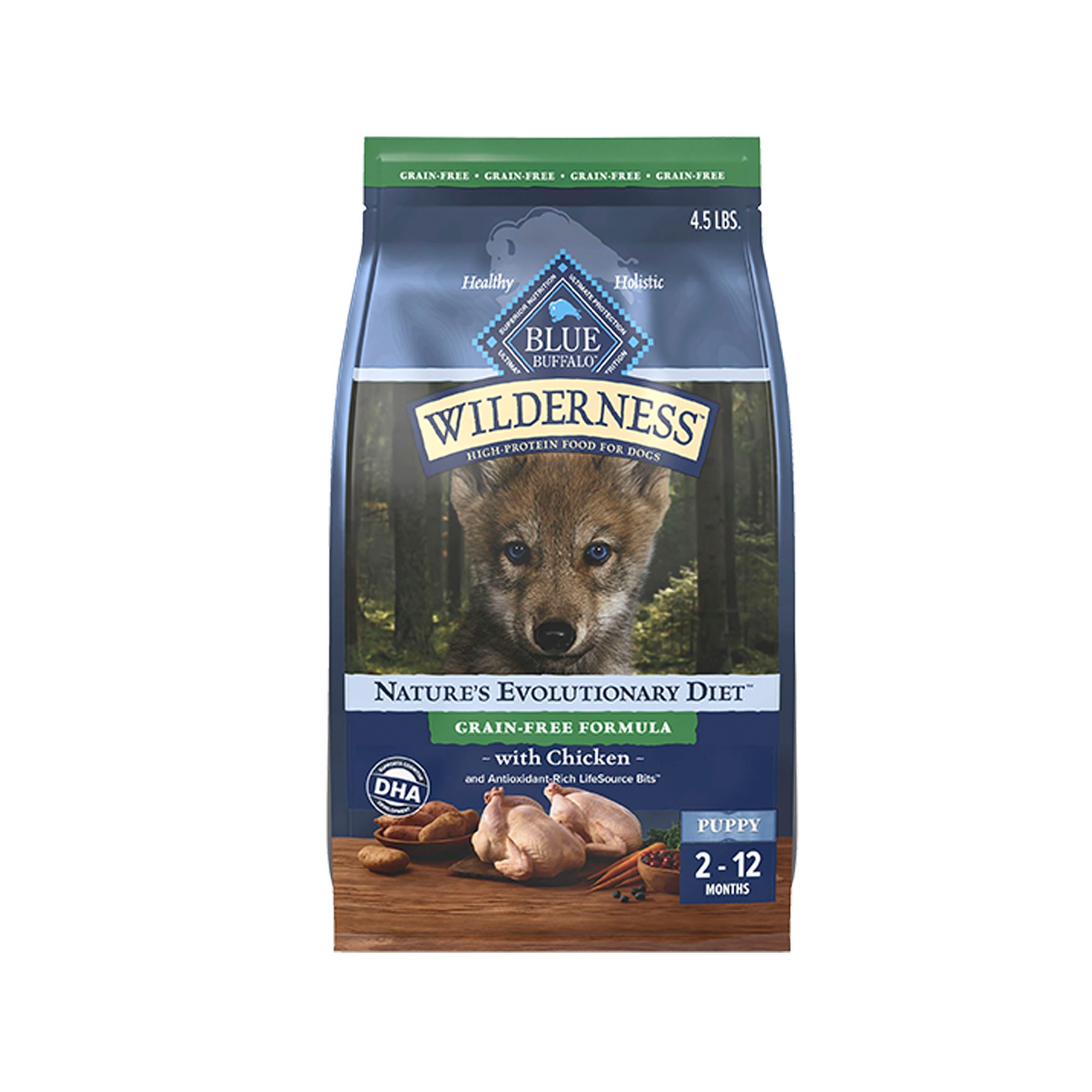 BLUE Wilderness® Puppy Food Grain Free, Natural, Chicken dog Dry