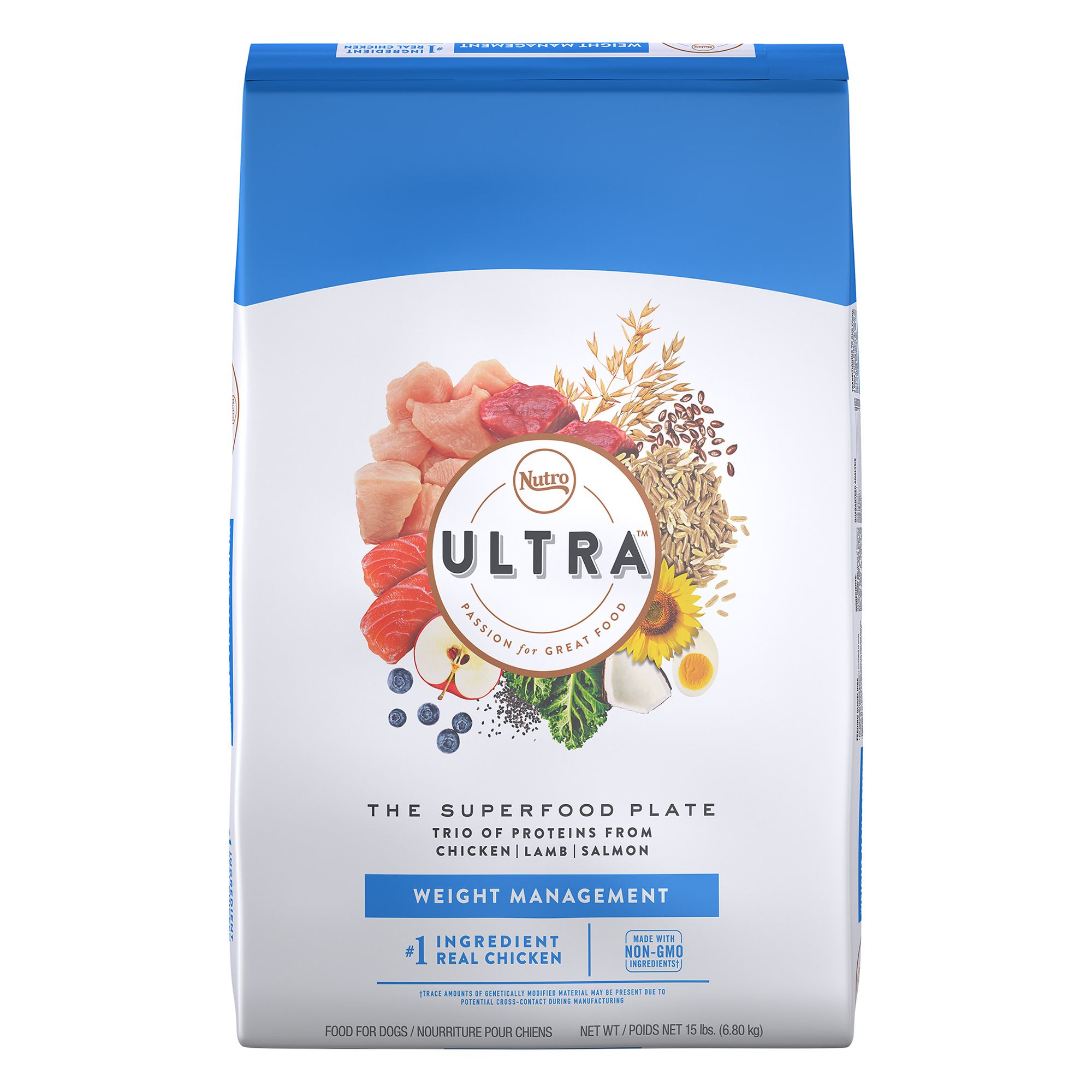 NUTRO ULTRA™ Adult Dry Dog Food Weight Management, Chicken, Lamb, Salmon dog Dry Food PetSmart