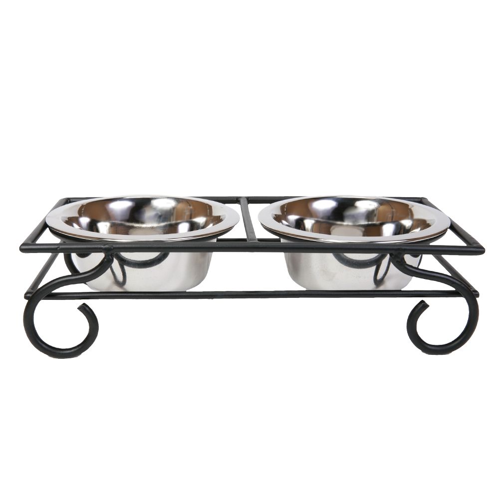 Top Paw® Scroll Elevated Double Diner Dog Bowls dog Food & Water