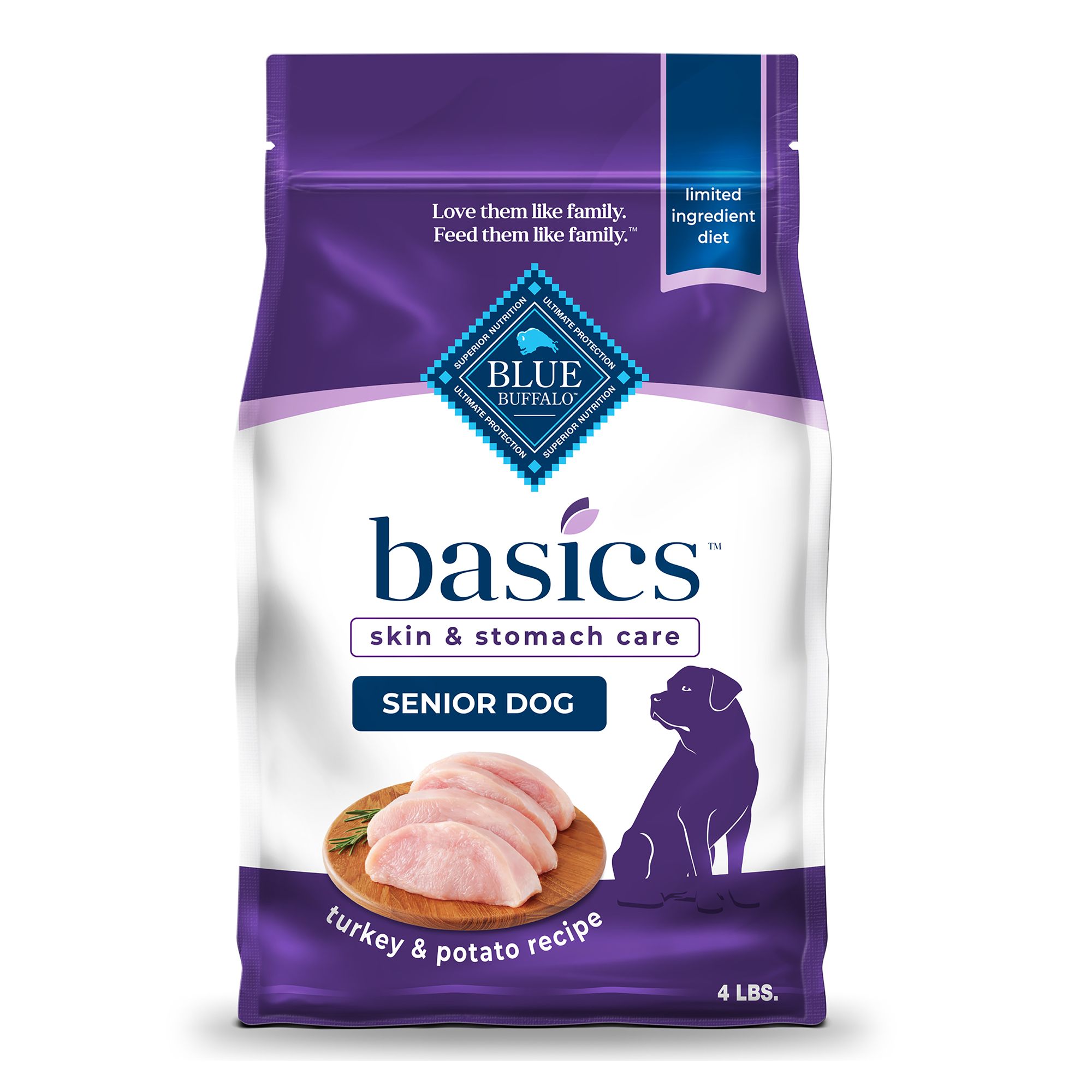 Blue Buffalo® Basics™ Senior Dry Dog Food Natural, Turkey dog Dry