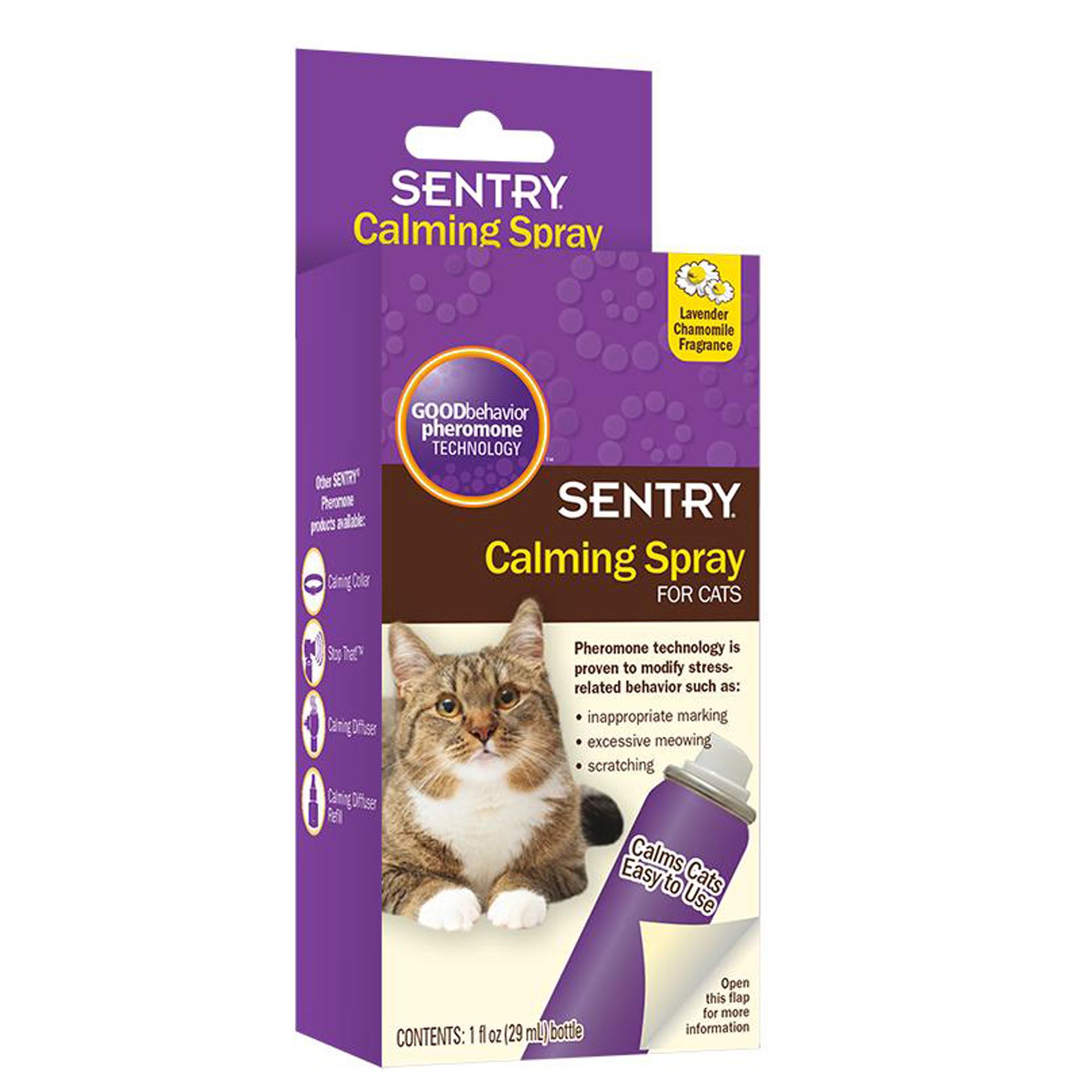 SENTRY® Calming Spray for Cats Lavender Chamomile cat Treatments PetSmart