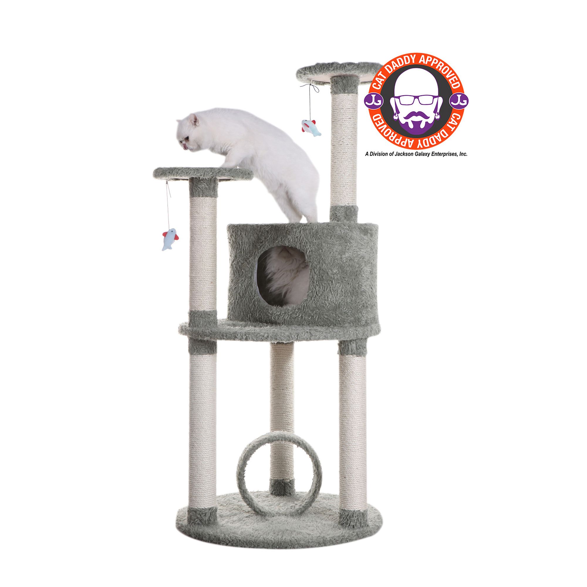 Armarkat 60in UltraThick Faux Fur Condo MultiTiered Real Wood Cat