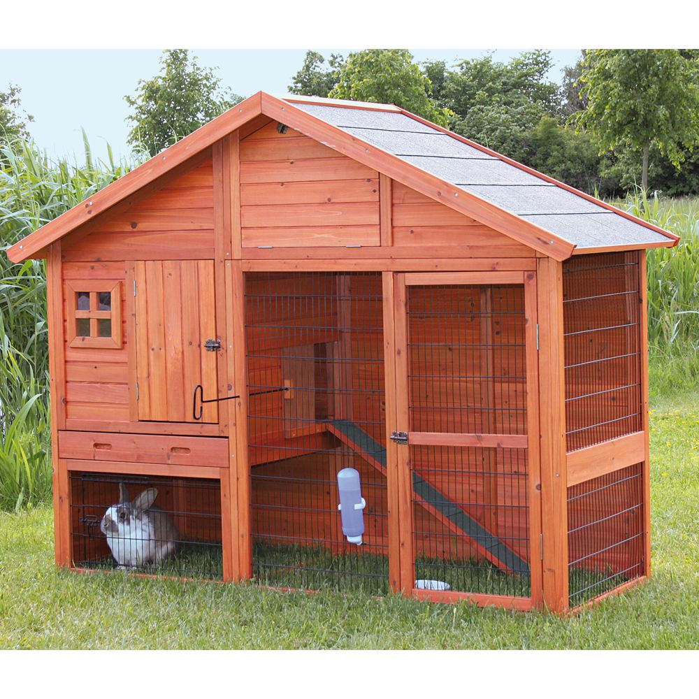 TRIXIE Gabled Roof Rabbit Hutch small pet Hutches PetSmart