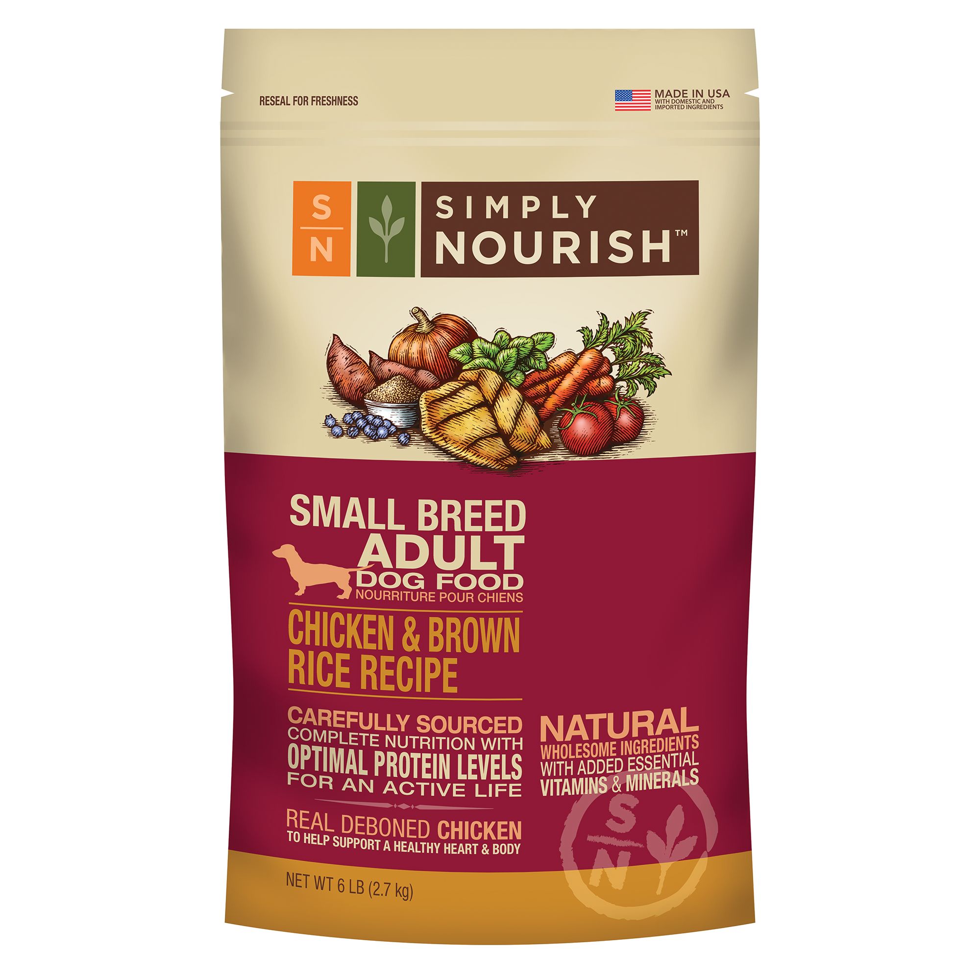 Simply Nourish™ Small Breed Adult Dog Food Natural, Chicken & Brown