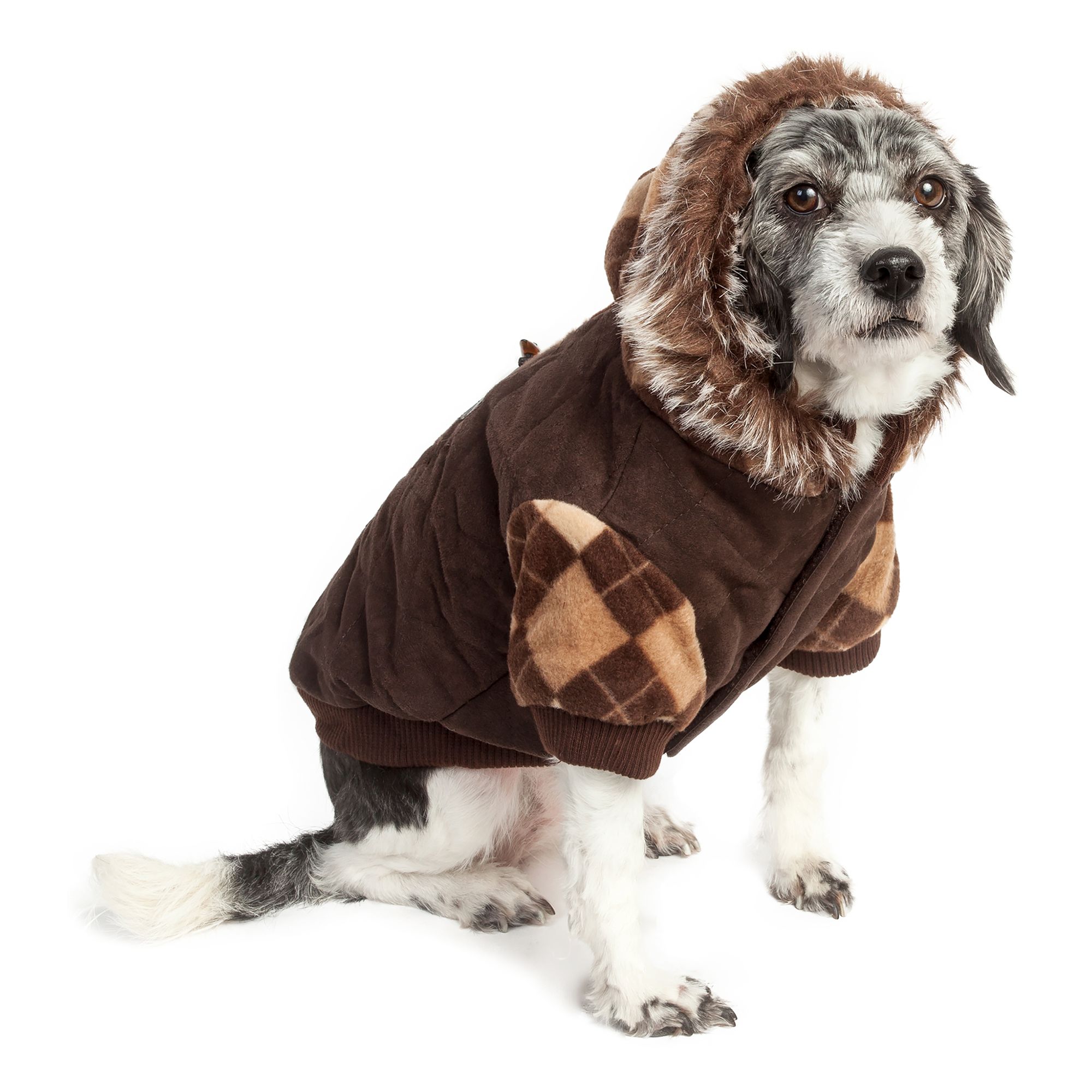 Pet Life Argyle Parka Dog Coat dog Sweaters & Coats