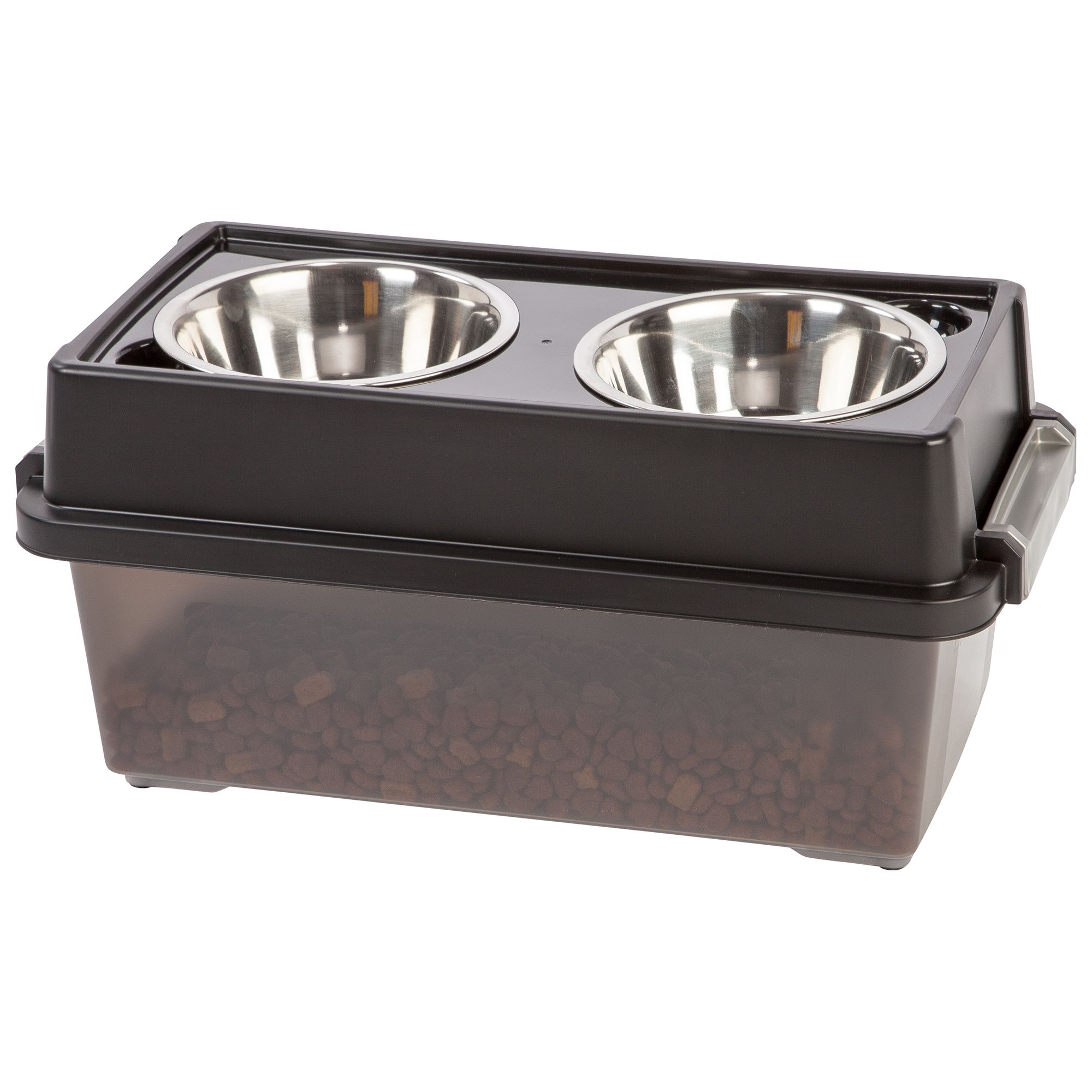 IRIS Elevated Double Diner Dog Bowls with Storage dog Storage