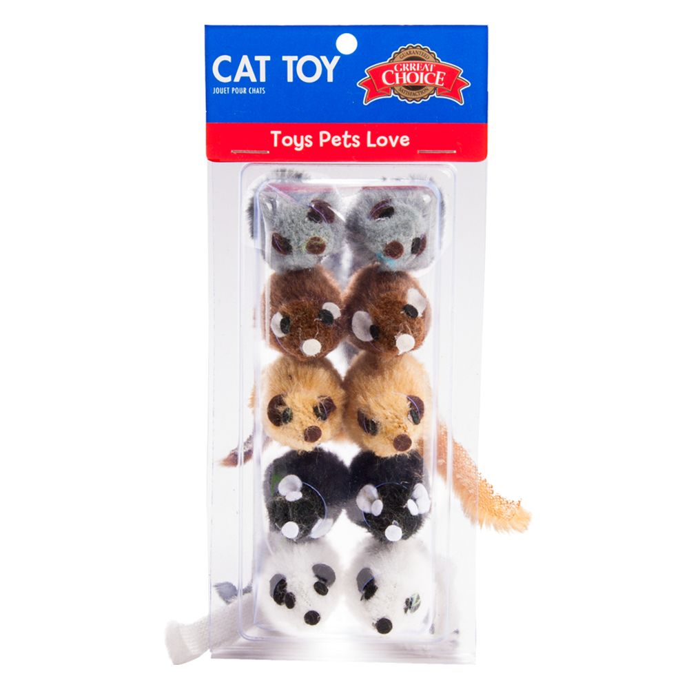 Grreat Choice® Short Hair Safari Mice Value Pack Cat Toy cat Plush Toys PetSmart