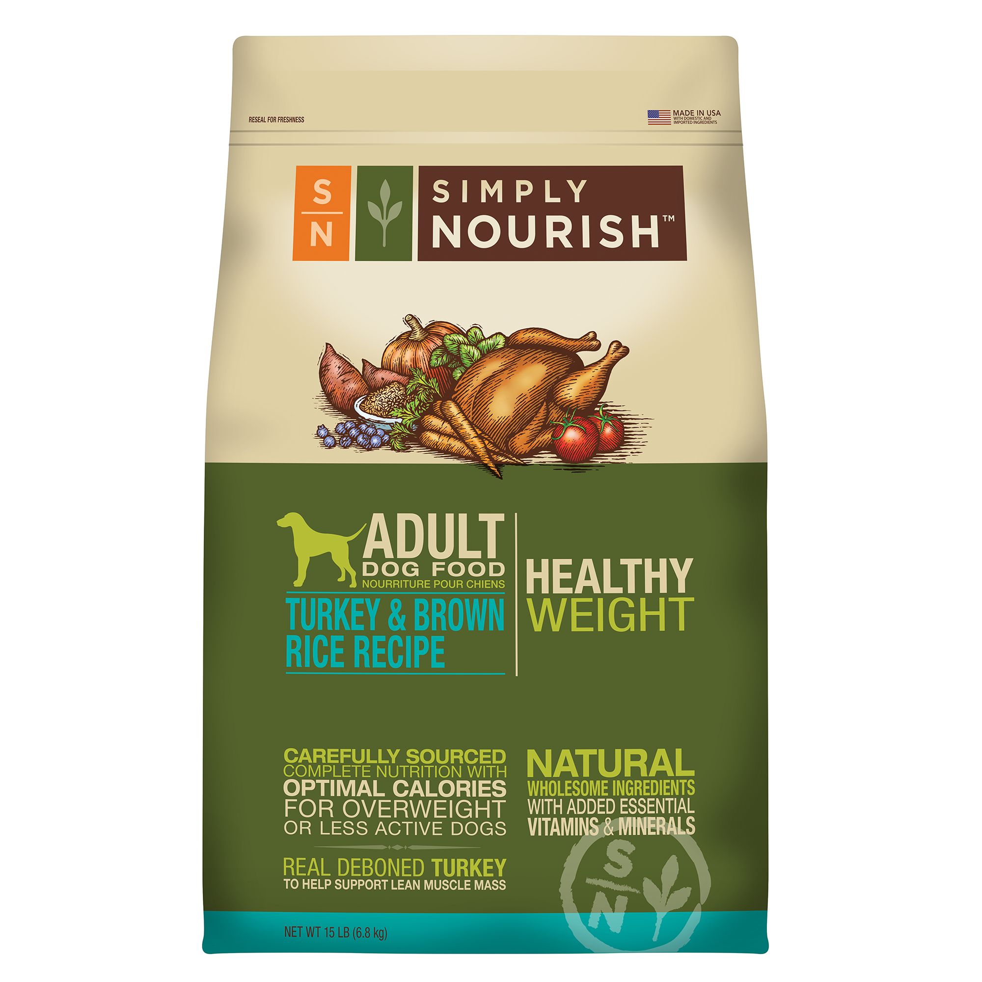 Simply Nourish™ Healthy Weight Adult Dog Food Natural, Turkey & Brown