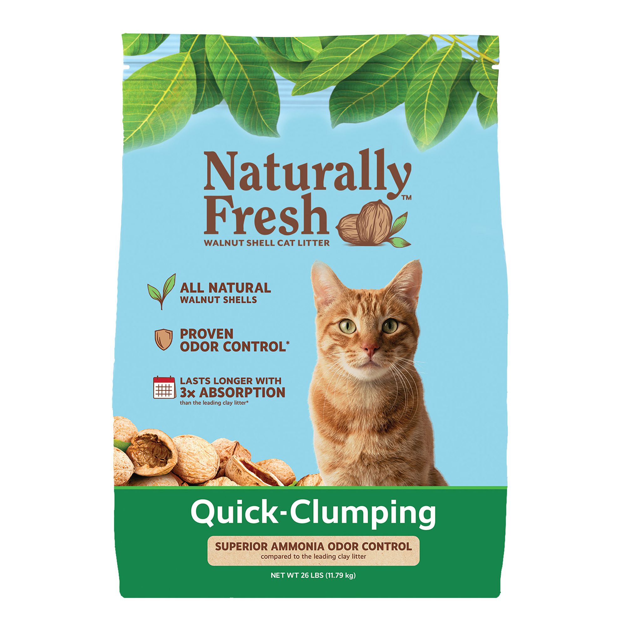Naturally Fresh Clumping Walnut Cat Litter Low Tracking, Natural