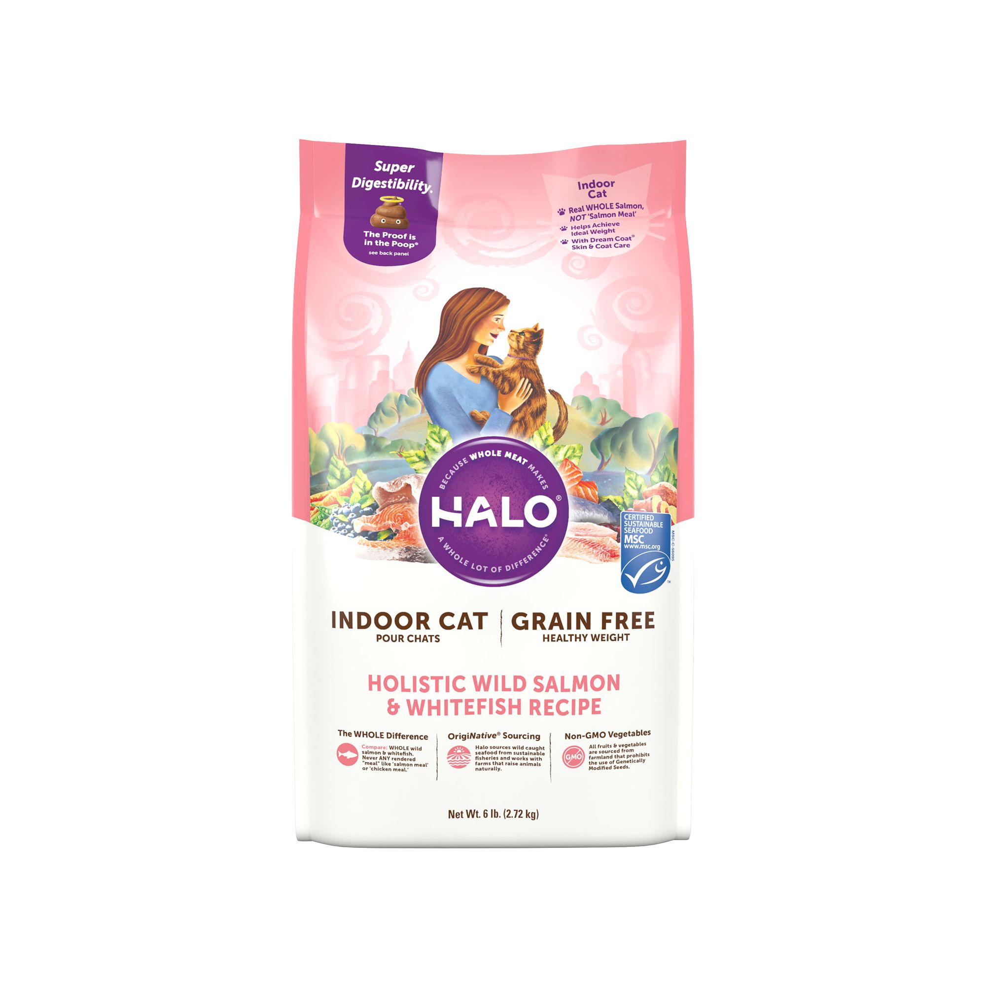 HALO® DreamCoat Indoor Healthy Weight Cat Food Natural, Grain Free