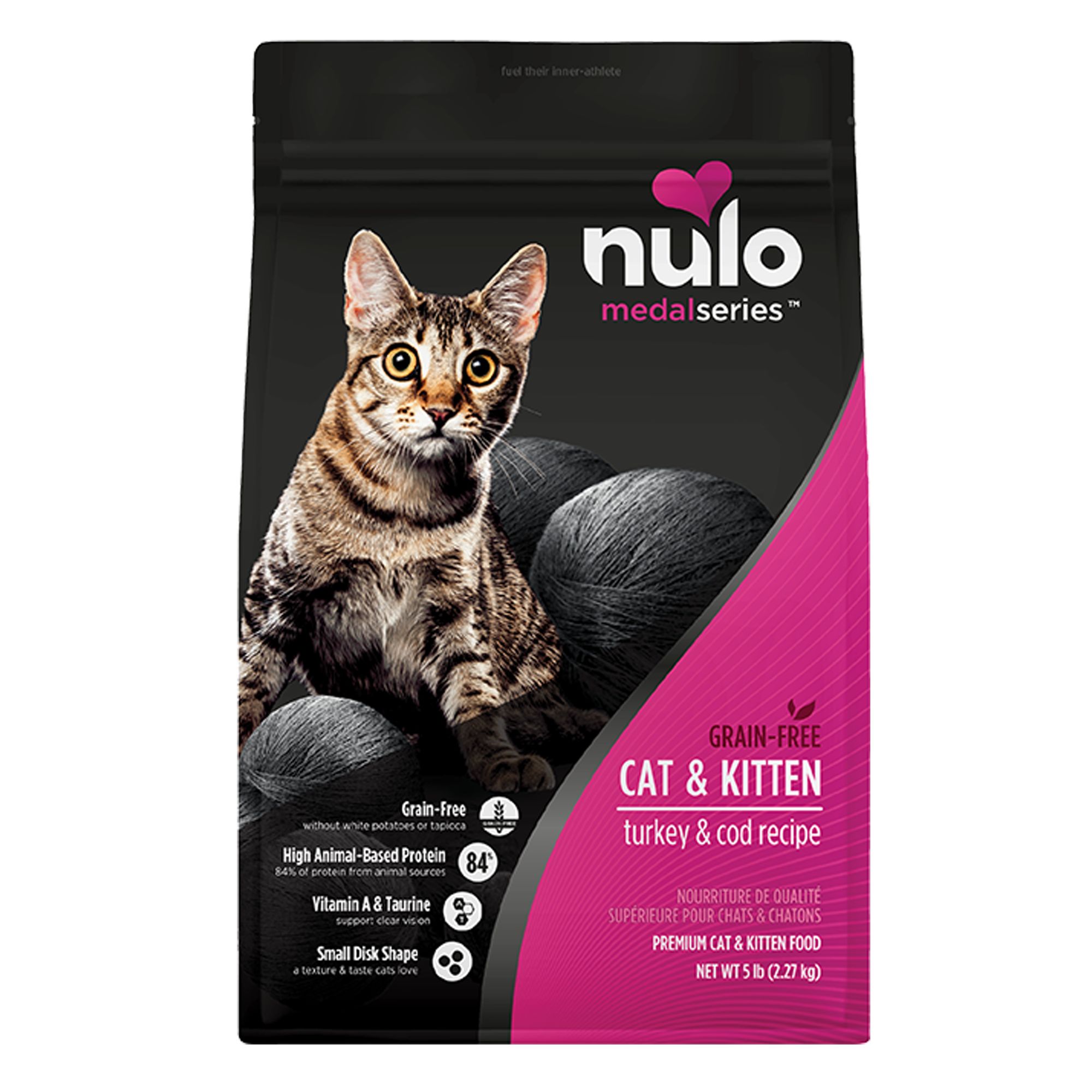 Nulo MedalSeries Cat & Kitten Food Grain Free, Turkey & Cod cat Dry