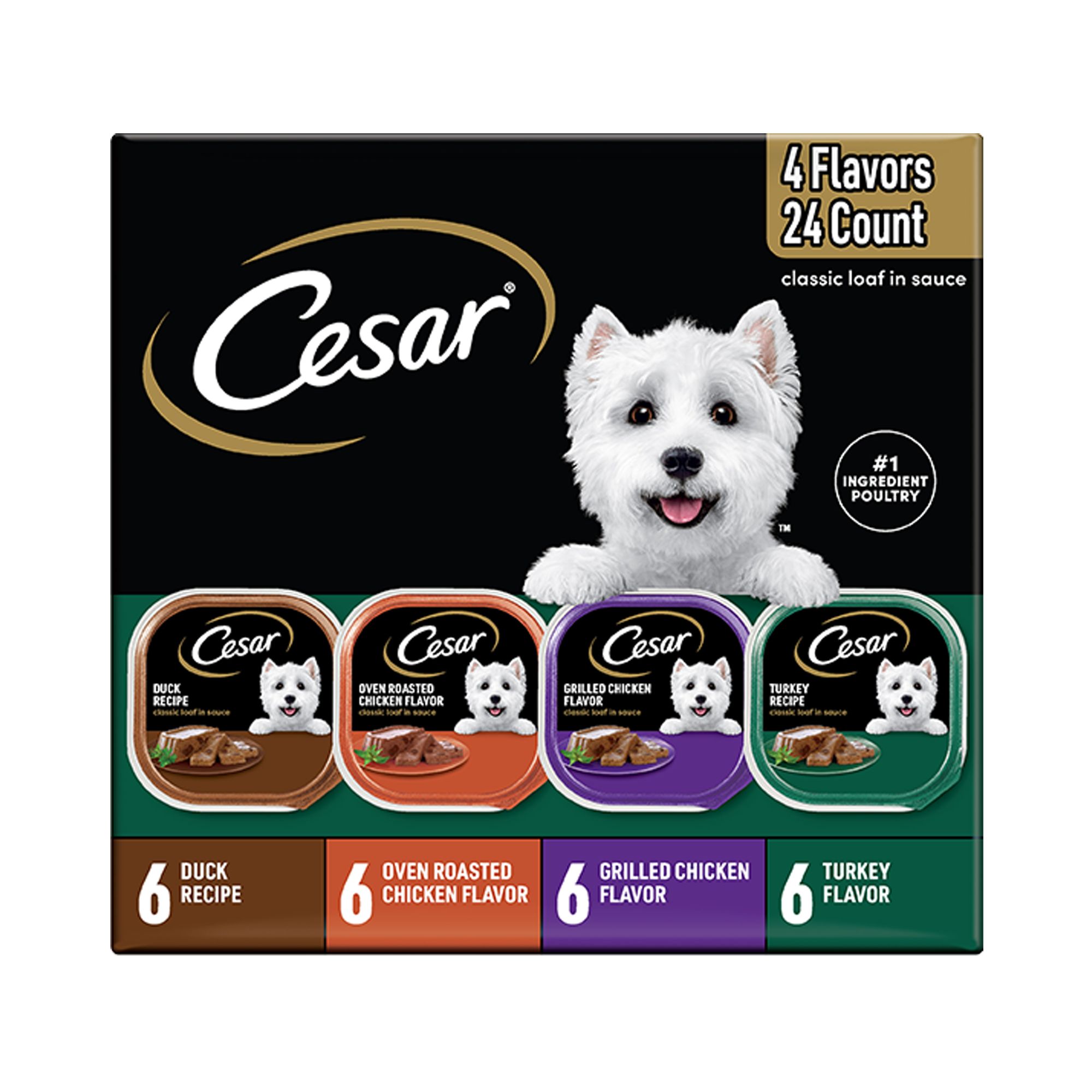 Cesar® Classics Adult Wet Dog Food Loaf, 24 Count, Variety Pack