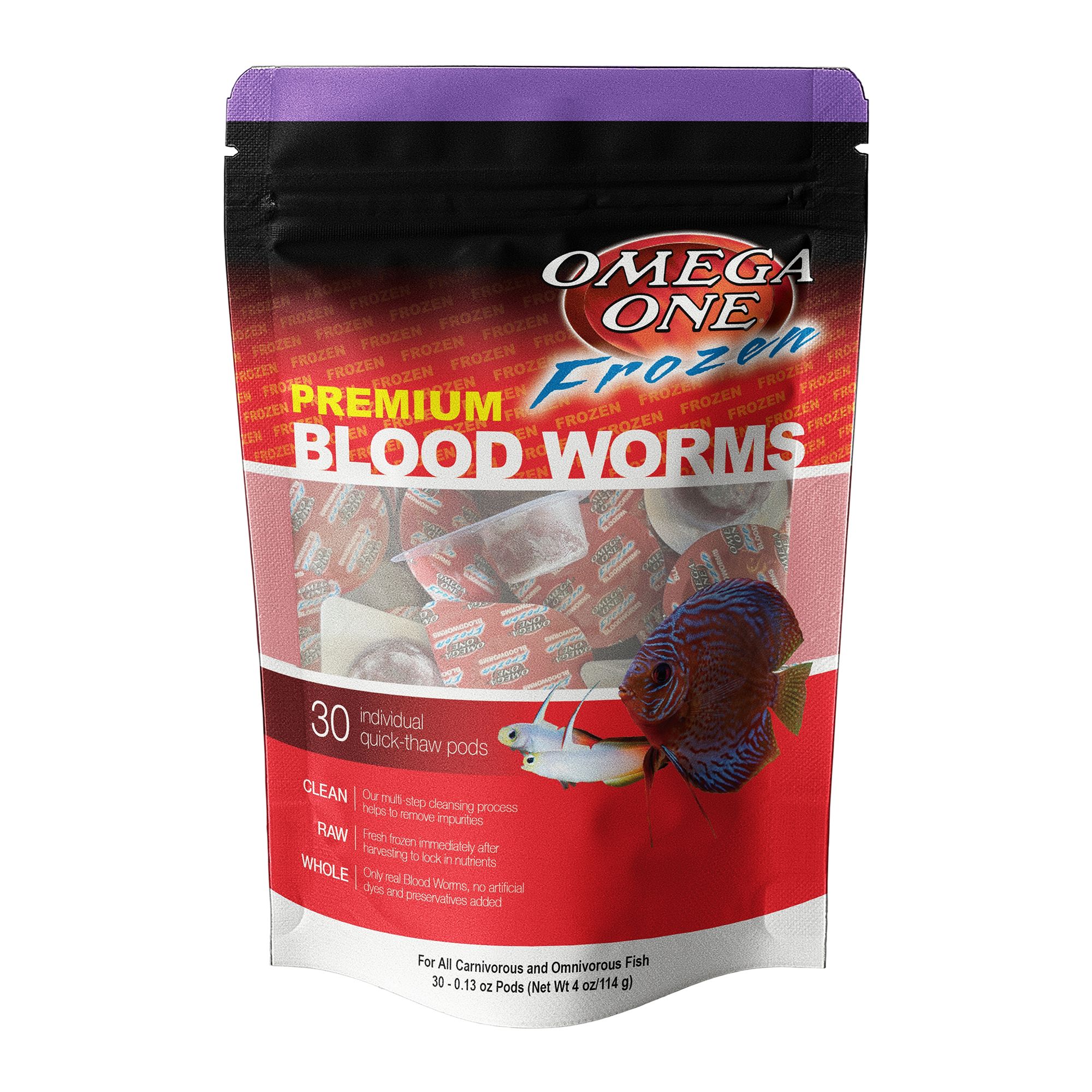 Omega™One Frozen Blood Worms Fish Food fish Food PetSmart