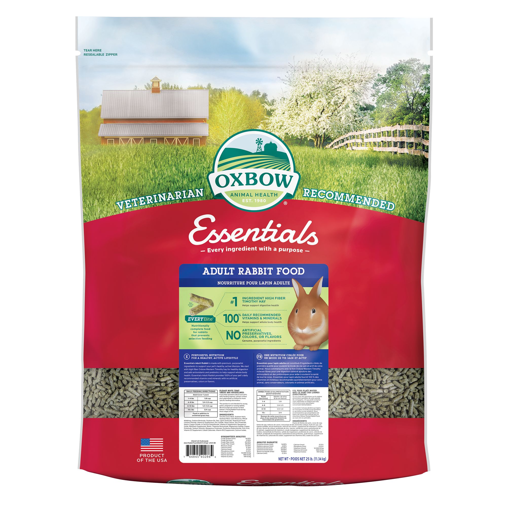Oxbow Essentials Adult Rabbit Food small pet Food PetSmart