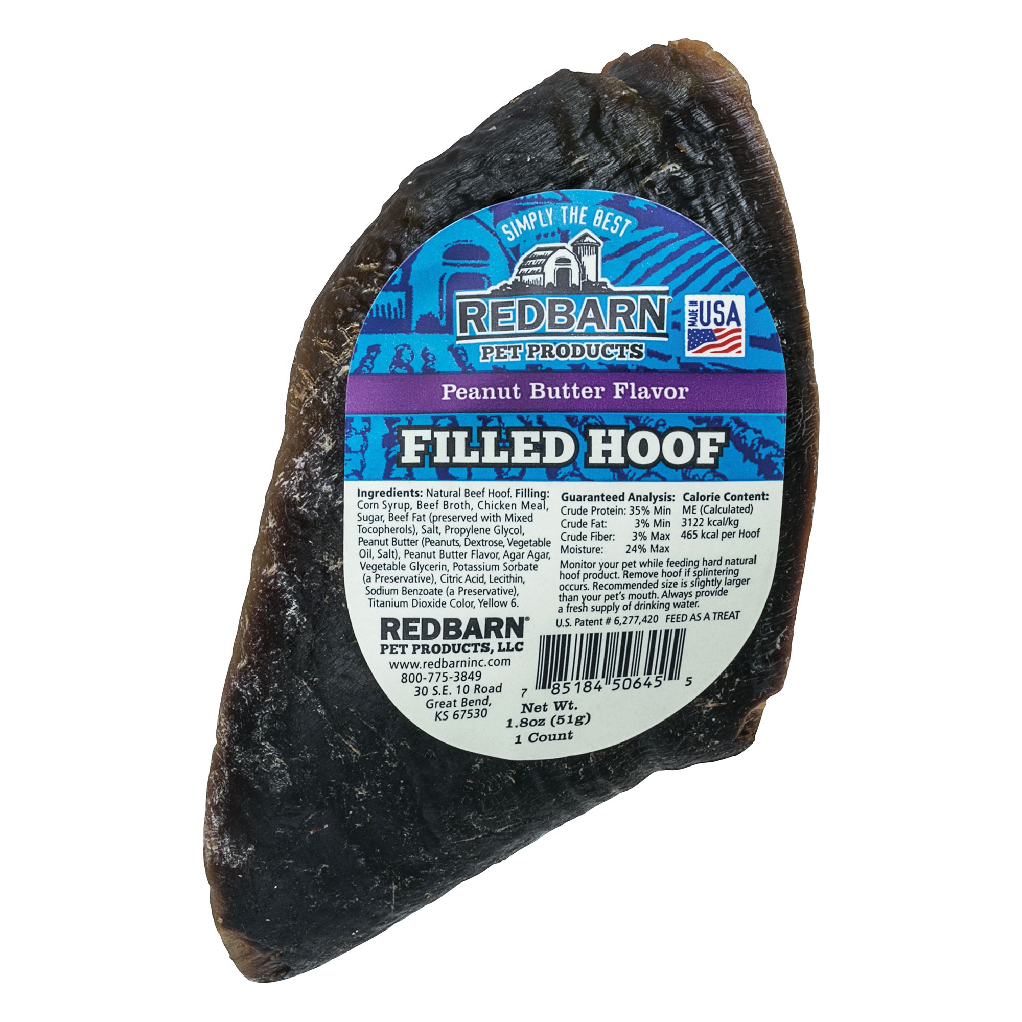 Redbarn Peanut Butter Filled Hoof Dog Treat dog Bones & Rawhide