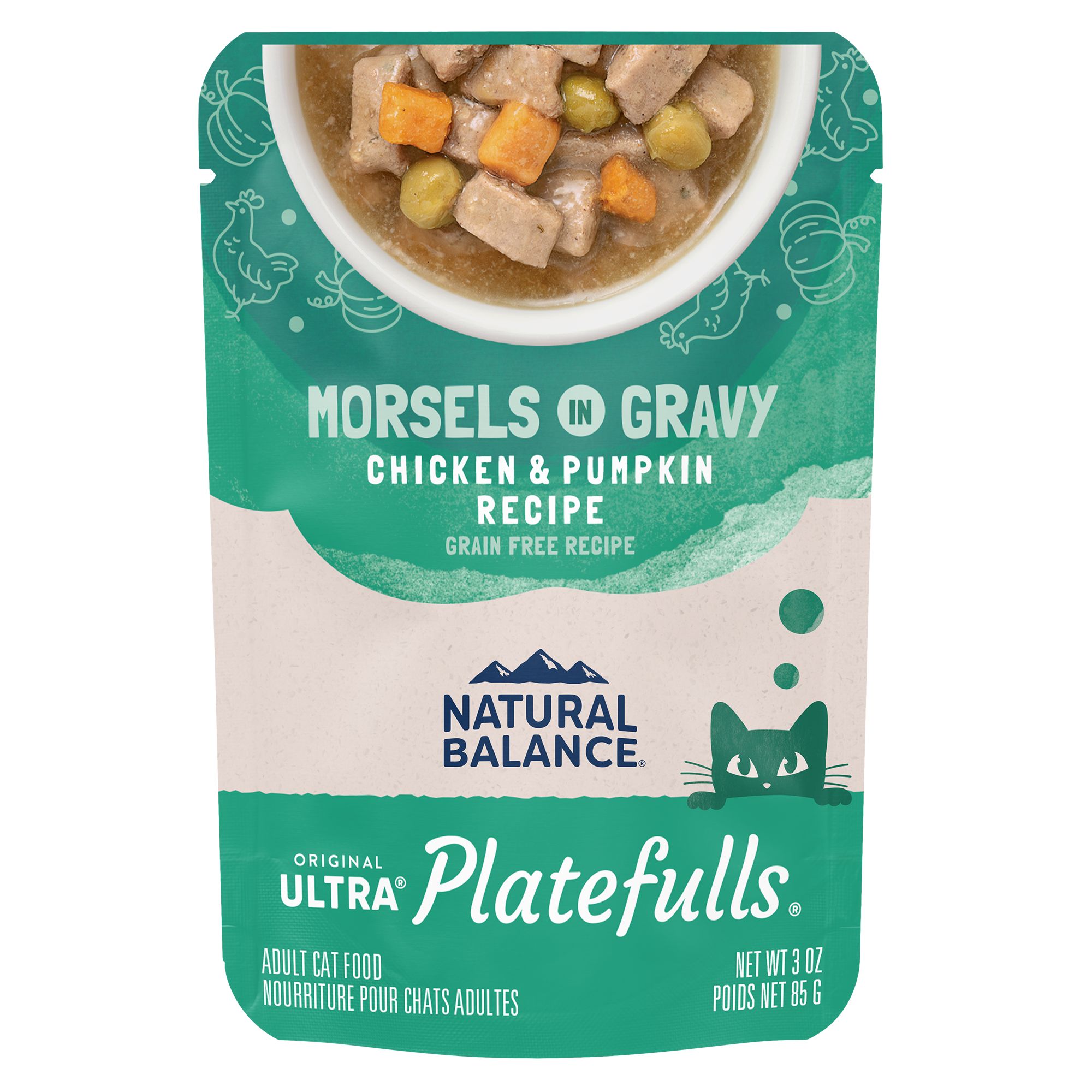 Natural Balance Platefulls Adult Cat Food Grain Free, Chicken & Pumpkin