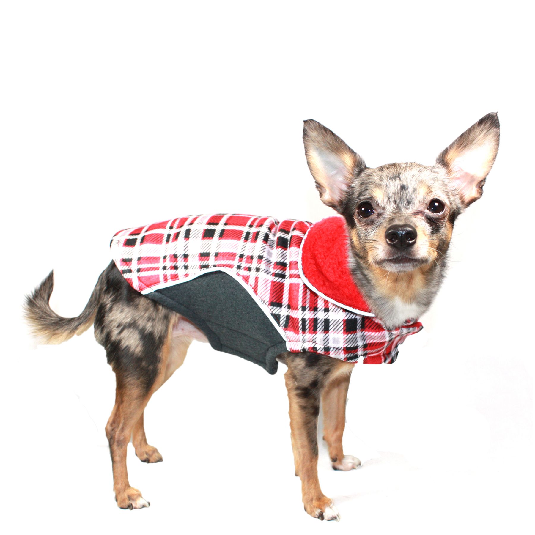 Hip Doggie Reversible Fleece Wrap Coat dog Sweaters