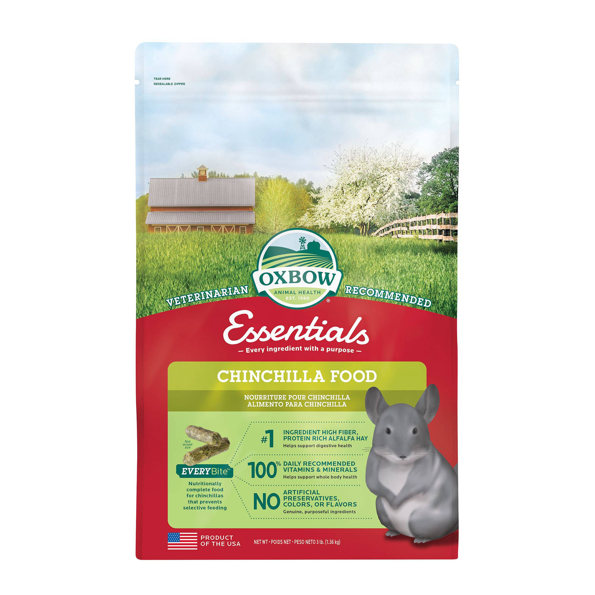 Oxbow Essentials Chinchilla Food small pet Food PetSmart